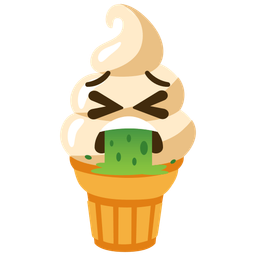face vomiting and soft ice cream