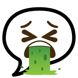 face vomiting and speech balloon