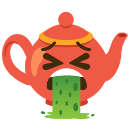 face vomiting and teapot