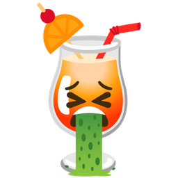 face vomiting and tropical drink