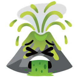 face vomiting and volcano