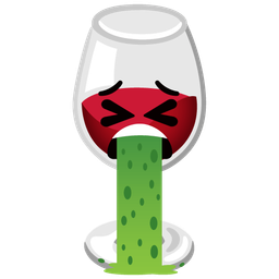 face vomiting and wine glass