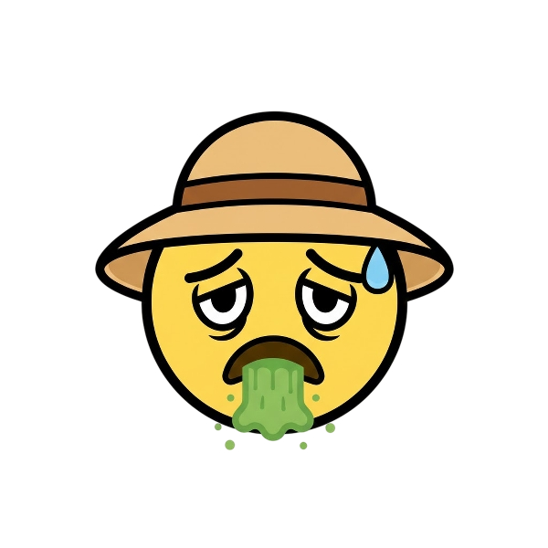 Face vomiting and Woman’s hat