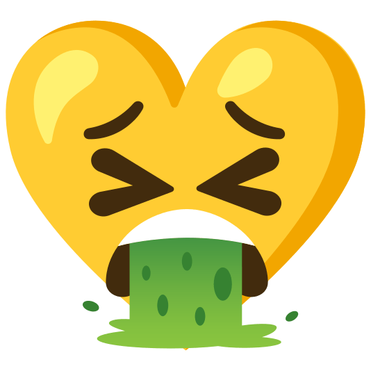 Face vomiting and Yellow heart
