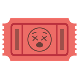 face with crossed-out eyes and admission tickets