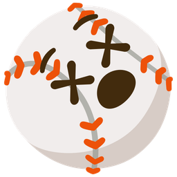 face with crossed-out eyes and baseball