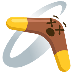 face with crossed-out eyes and boomerang