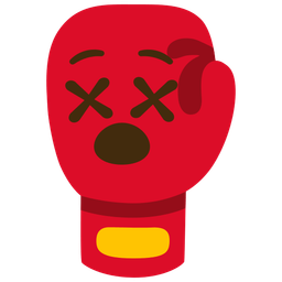 face with crossed-out eyes and boxing glove