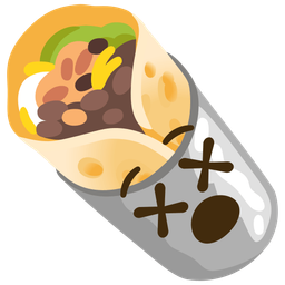 face with crossed-out eyes and burrito