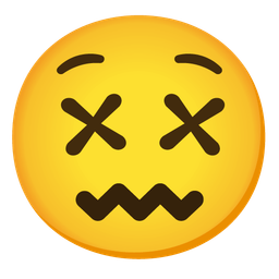 face with crossed-out eyes and confounded face