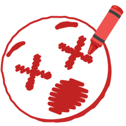 face with crossed-out eyes and crayon