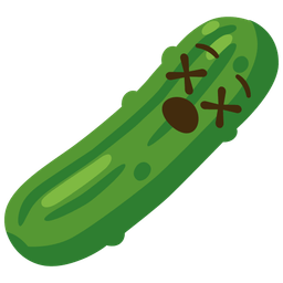 face with crossed-out eyes and cucumber