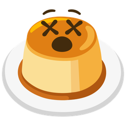 face with crossed-out eyes and custard