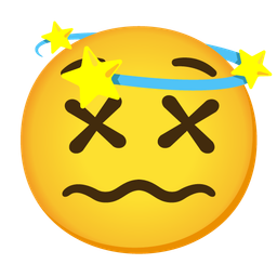 face with crossed-out eyes and dizzy