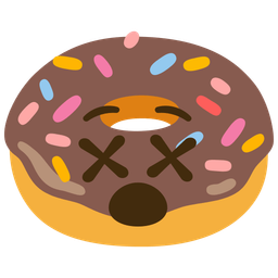 face with crossed-out eyes and doughnut