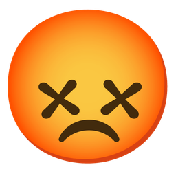 face with crossed-out eyes and enraged face