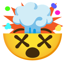 face with crossed-out eyes and exploding head