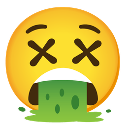 face with crossed-out eyes and face vomiting