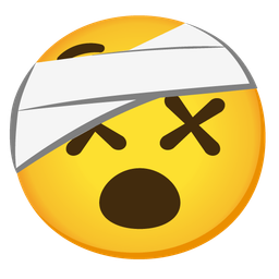 face with crossed-out eyes and face with head-bandage