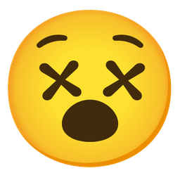 face with crossed-out eyes and face with open mouth