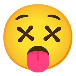 Face with crossed-out eyes and Face with tongue