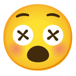 face with crossed-out eyes and flushed face