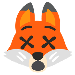 face with crossed-out eyes and fox