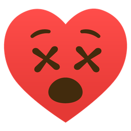 face with crossed-out eyes and heart suit