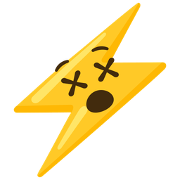 face with crossed-out eyes and high voltage