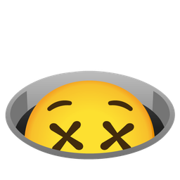 face with crossed-out eyes and hole