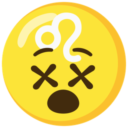 face with crossed-out eyes and Leo