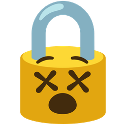 face with crossed-out eyes and locked