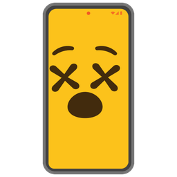 face with crossed-out eyes and mobile phone