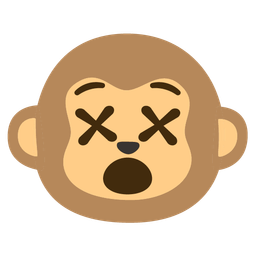 face with crossed-out eyes and monkey face