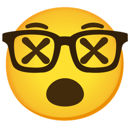 face with crossed-out eyes and nerd face
