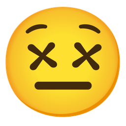 face with crossed-out eyes and neutral face