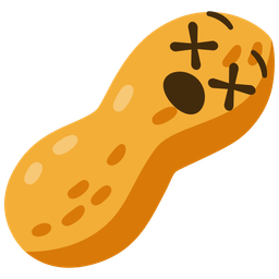 face with crossed-out eyes and peanuts