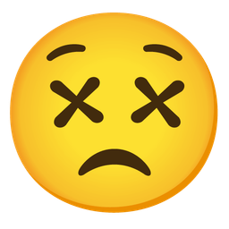 face with crossed-out eyes and persevering face