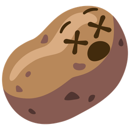 face with crossed-out eyes and potato