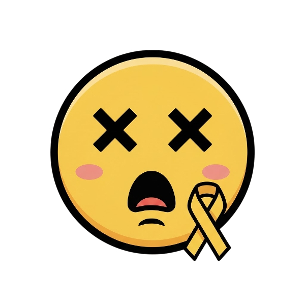 Face with crossed-out eyes and Reminder ribbon