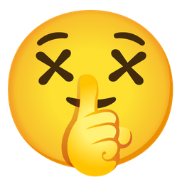 face with crossed-out eyes and shushing face