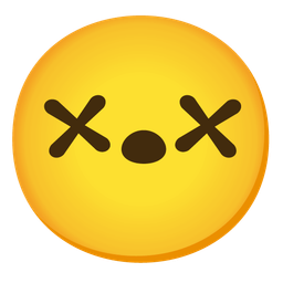 Face with crossed-out eyes and Smiling face with smiling eyes