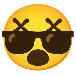 face with crossed-out eyes and smiling face with sunglasses