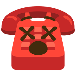 face with crossed-out eyes and telephone