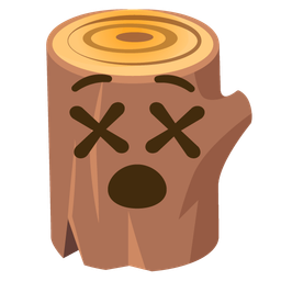 face with crossed-out eyes and wood