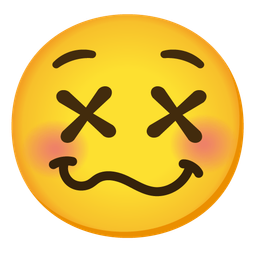 face with crossed-out eyes and woozy face