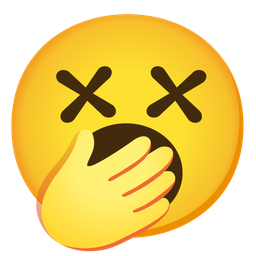 face with crossed-out eyes and yawning face
