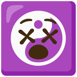 face with crossed-out eyes and yin yang