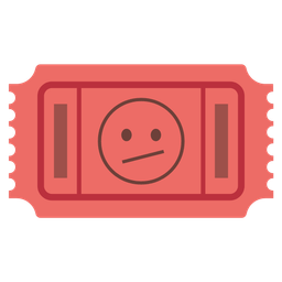 Face with diagonal mouth and Admission tickets