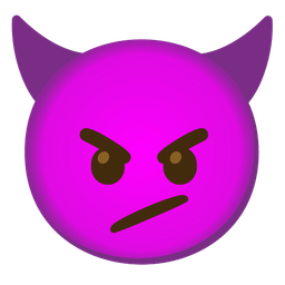 Face with diagonal mouth and Angry face with horns